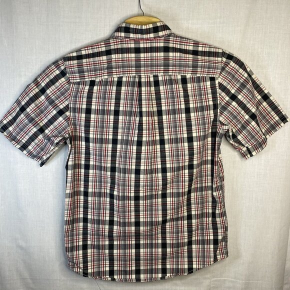 Carhartt‎ Men's Short Sleeve Button Up Medium Black Plaid Shirt - Picture 3 of 7